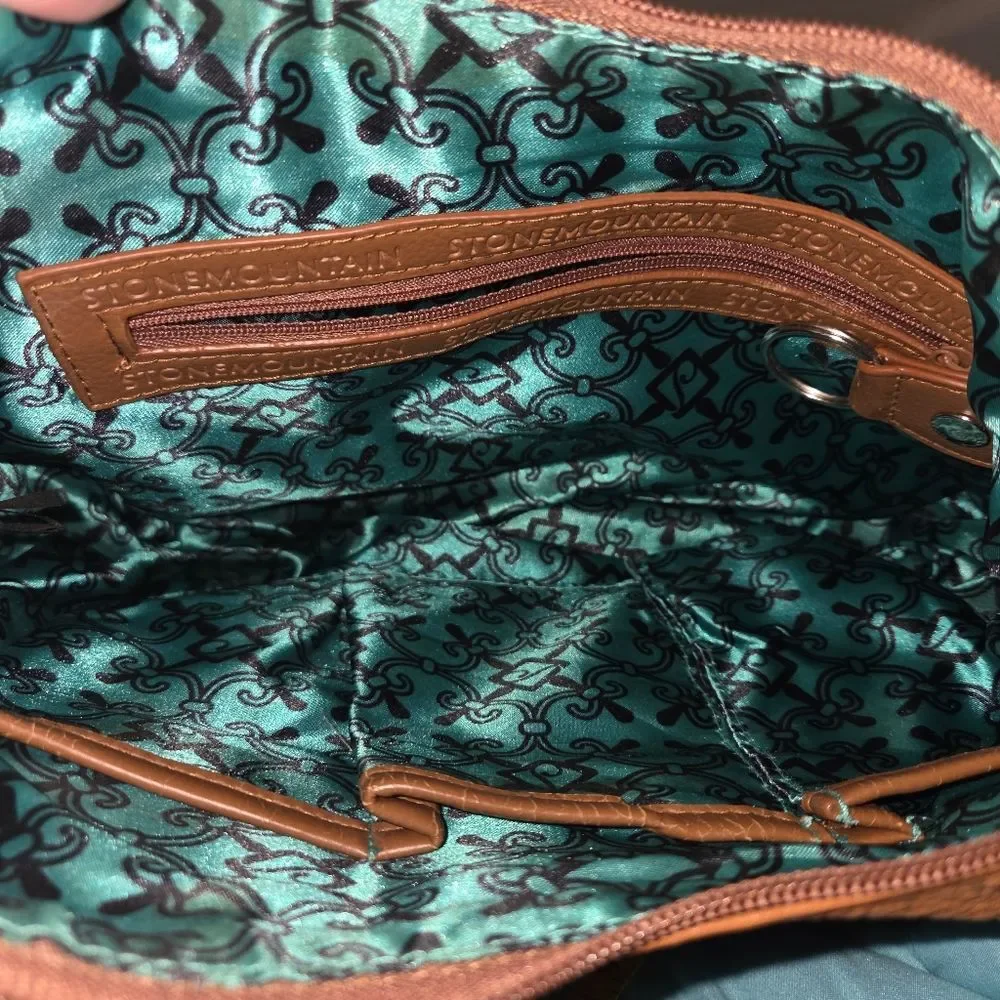 Stone Moutain Brown Pebble Leather Shoulder Bag Purse